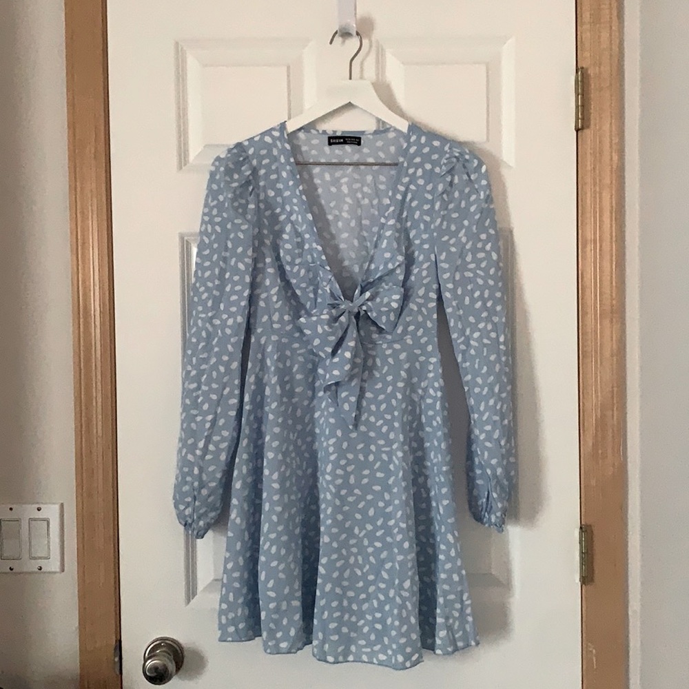 Light Blue Polka Dot Dress